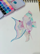 Cargar imagen en el visor de la galería, Pez arcoíris - Animal marino. Acuarela original
