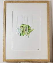 Cargar imagen en el visor de la galería, Pez verde - Animal marino. Acuarela original
